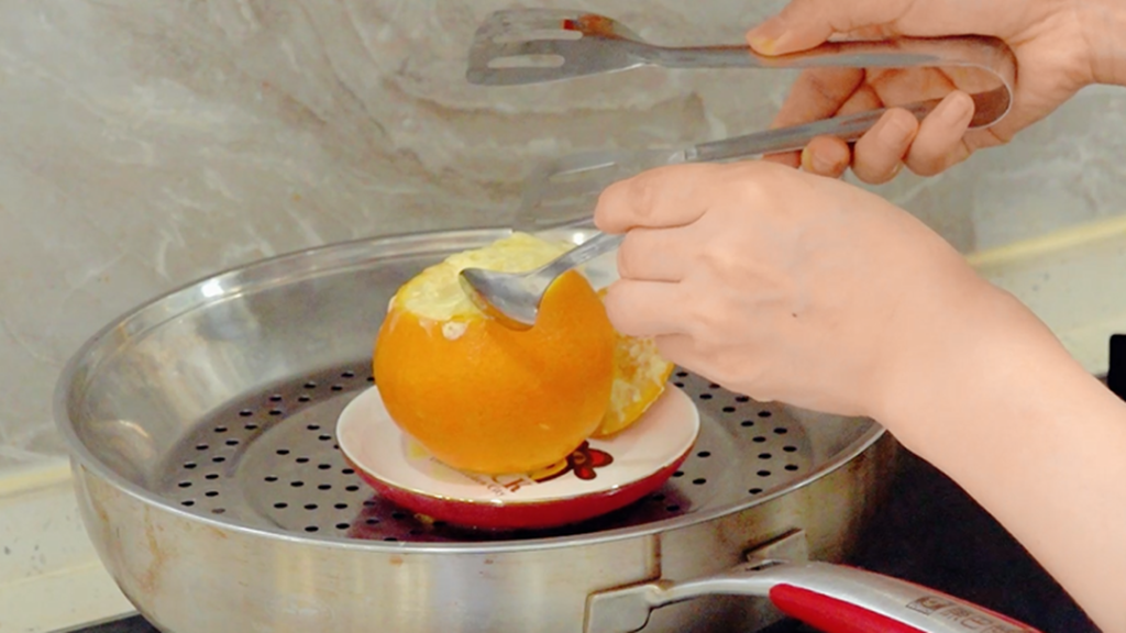 orange steamed egg